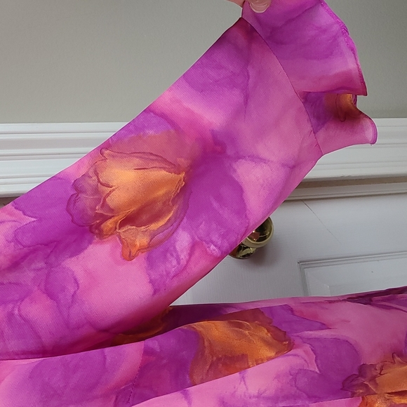 Kathy Che Ruffle Front Vibrant Color Blouse - Picture 5 of 13